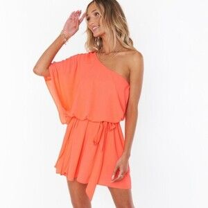 Show Me Your MuMu One-Shoulder Orange Mini Dress